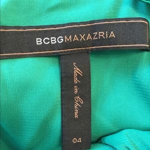 BCBG ruched green mini dress